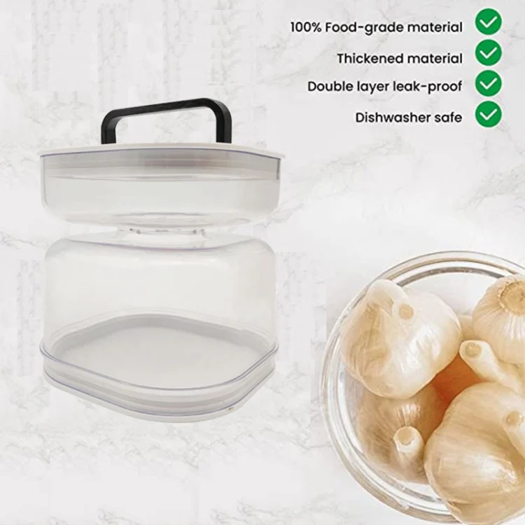 Kitchen Wet And Dry Separate Pickle Jar Plastic Wet And Dry Dispenser Hourglass Can, Style: Round Extension With Fork - Image 8