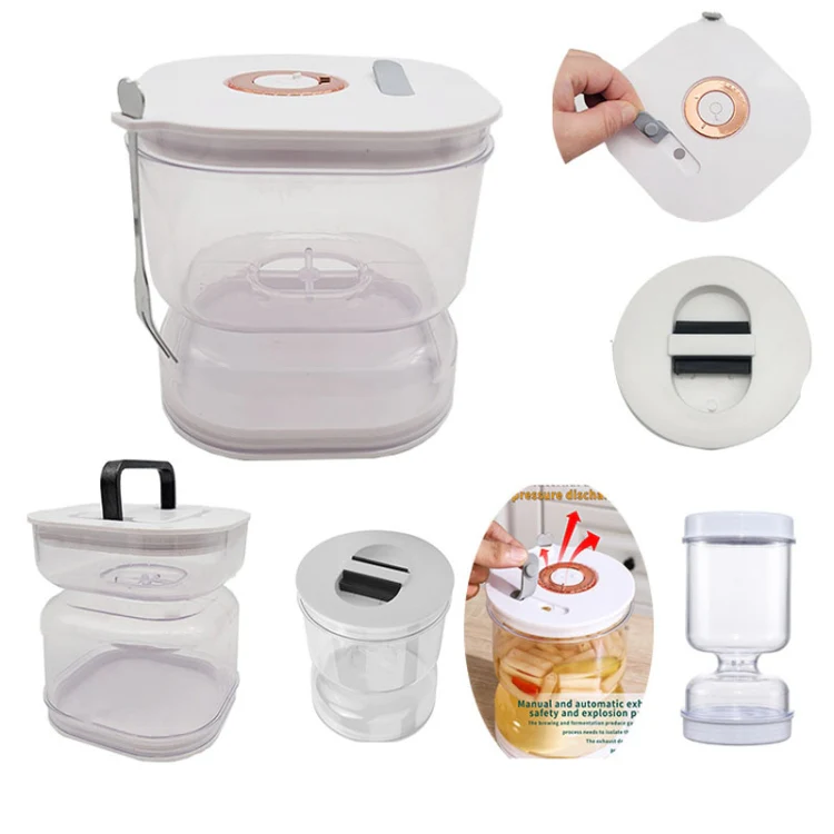 Kitchen Wet And Dry Separate Pickle Jar Plastic Wet And Dry Dispenser Hourglass Can, Style: Square With Air Vent - Image 5