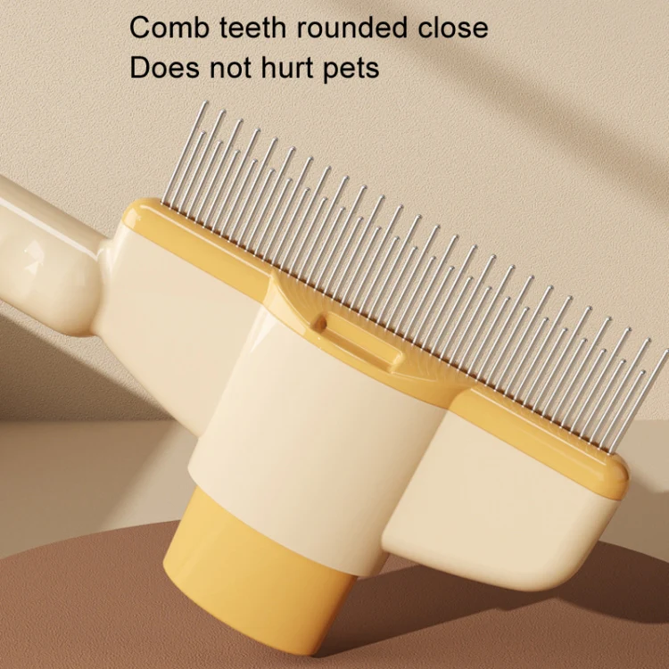 Knotting Hair Removal Cat Comb Pet Self-Cleaning Detangling Comb(Yellow) - Image 4