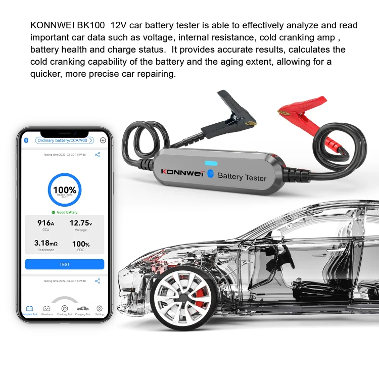 KONNWEI BK100 X431 BST360 Car Bluetooth Battery Tester(Silver) - Image 5