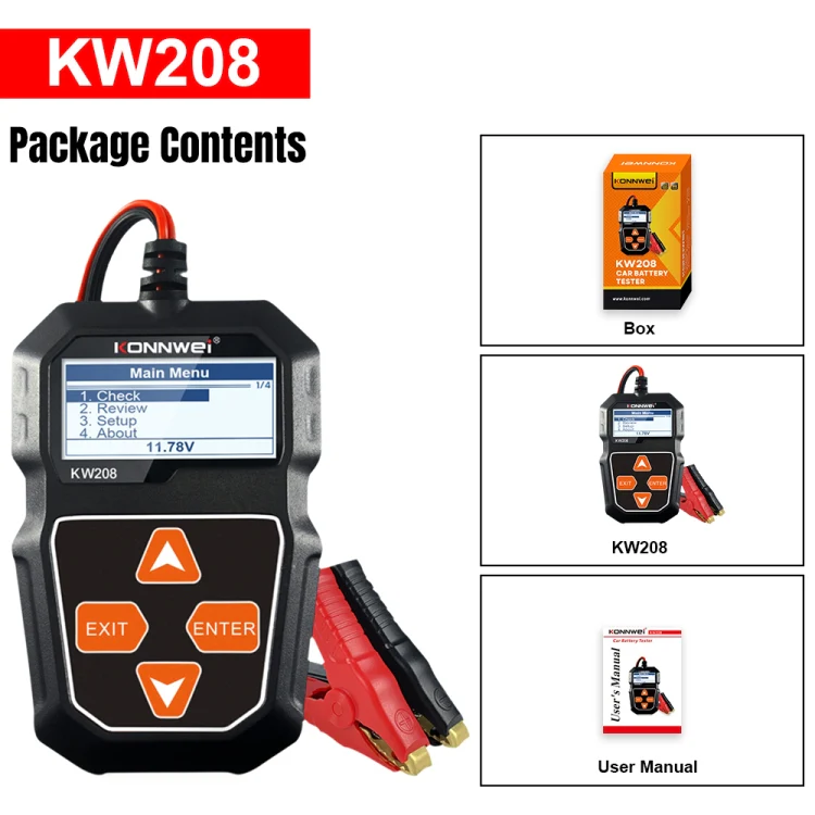 KONNWEI KW208 Car TFT Color Screen Battery Tester Support 8 Languages - Image 15