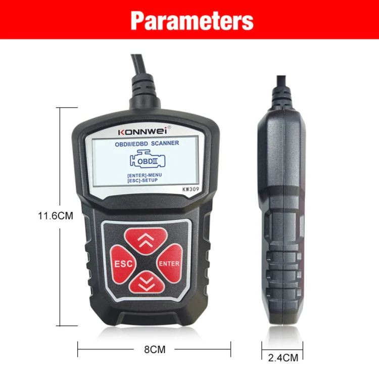 KONNWEI KW309 V309 V310 MS309 Code Reader OBD2 Scanner Diagnostic Tool(Black) - Image 17