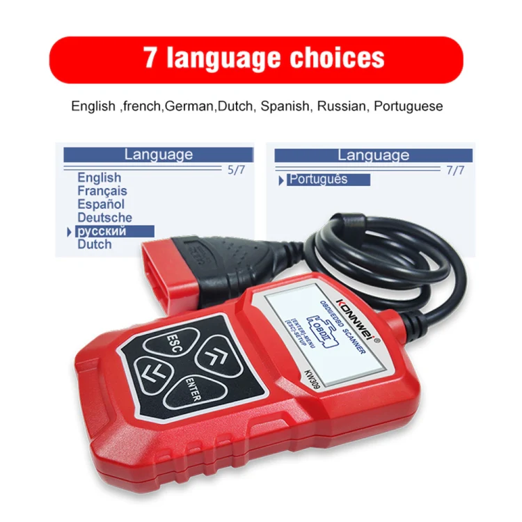 KONNWEI KW309 V309 V310 MS309 Code Reader OBD2 Scanner Diagnostic Tool(Red) - Image 13