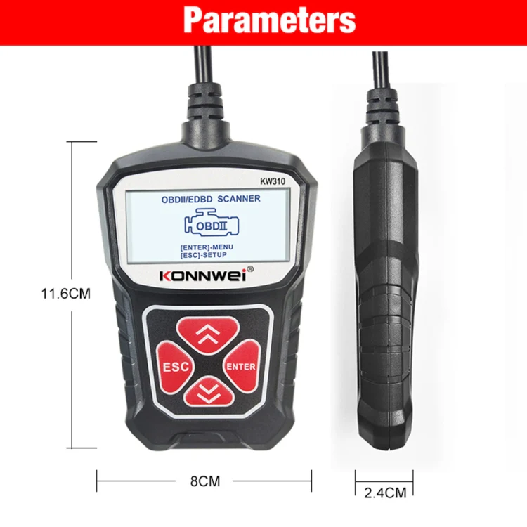KONNWEI KW310 OBD Car Fault Detector Code Reader ELM327 OBD2 Scanner Diagnostic Tool(Black) - Image 16