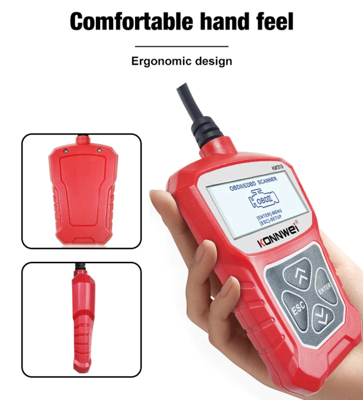 KONNWEI KW310 OBD Car Fault Detector Code Reader ELM327 OBD2 Scanner Diagnostic Tool(Red) - Image 14
