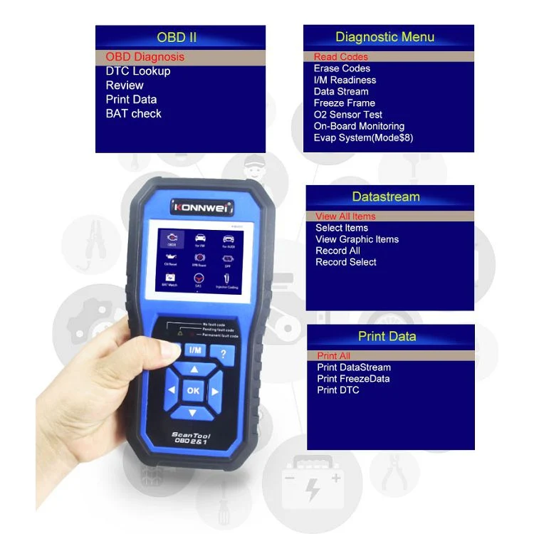 KONNWEI KW450 Car 2.8 inch TFT Color Screen Battery Tester Support 2 Languages / System XP WIN7 WIN8 WIN10 - Image 14
