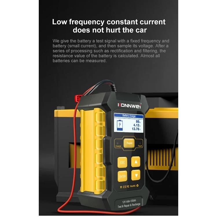 KONNWEI KW510 3 in 1 Car Battery Tester / Charger / Repairer, Support 8 Languages(US Plug) - Image 7