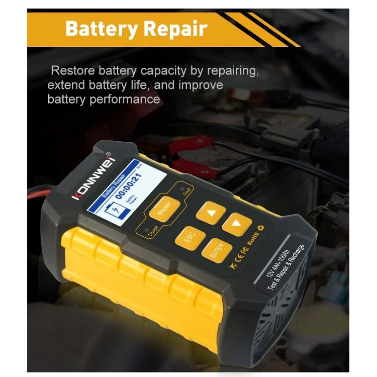 KONNWEI KW510 3 in 1 Car Battery Tester / Charger / Repairer, Support 8 Languages(US Plug) - Image 8