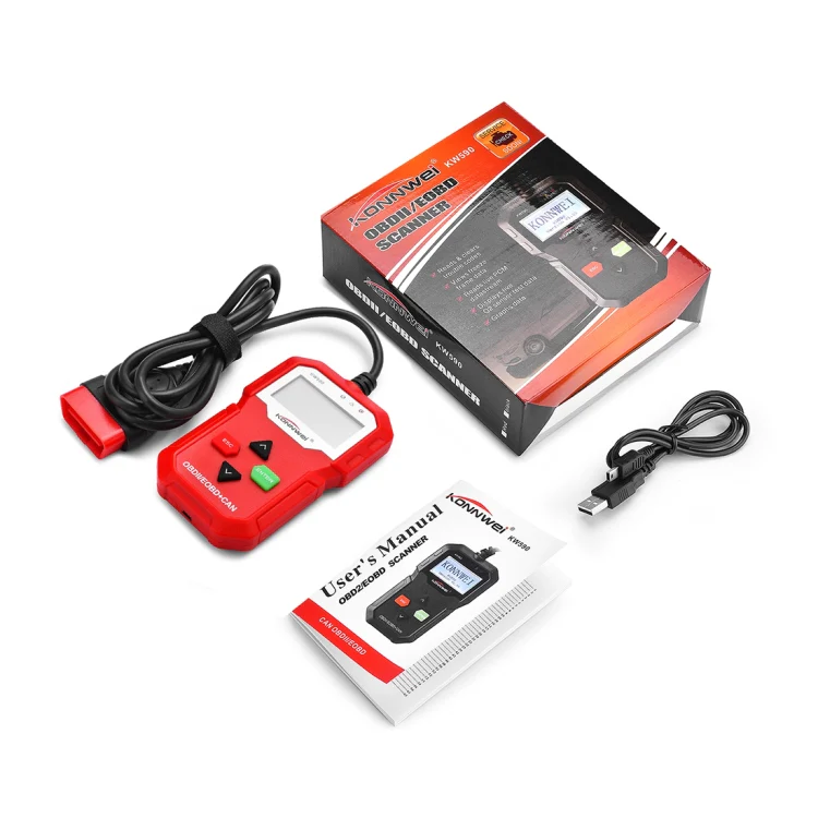 KONNWEI KW590 Mini OBDII Car Auto Diagnostic Scan Tools Auto Scan Adapter Scan Tool (Can Only Detect 12V Gasoline Car)(Red) - Image 6