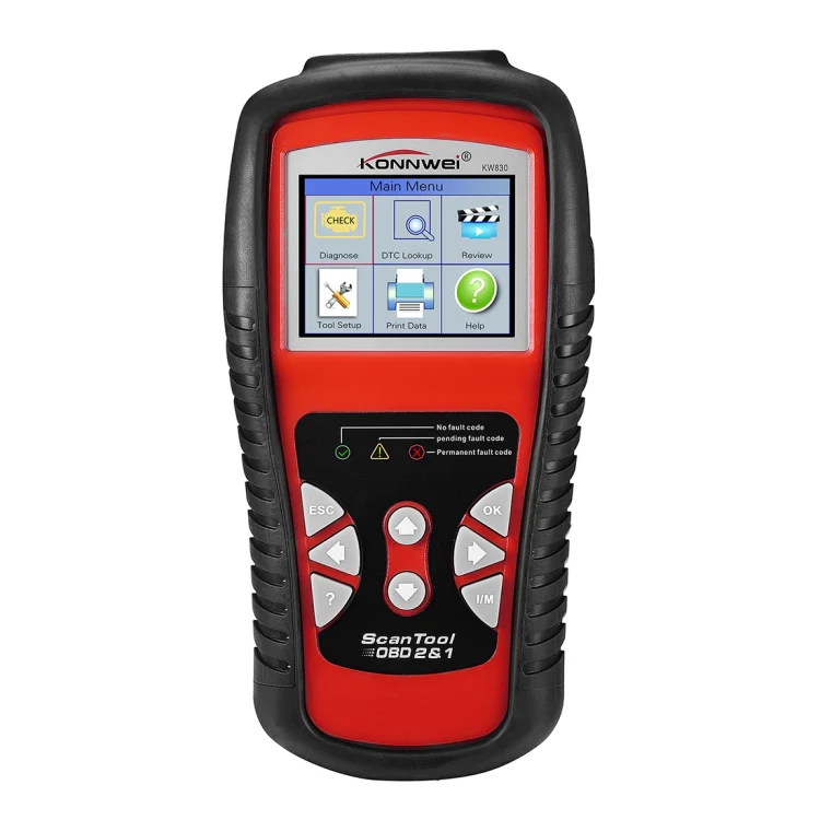 KONNWEI KW830 OBDII / CAN Car Auto Diagnostic Scan Tools Auto Scan Adapter Scan Tool Supports 8 Languages and 6 Protocols (Can Also Detect Battery and Voltage, Only Detect 12V Gasoline Car)