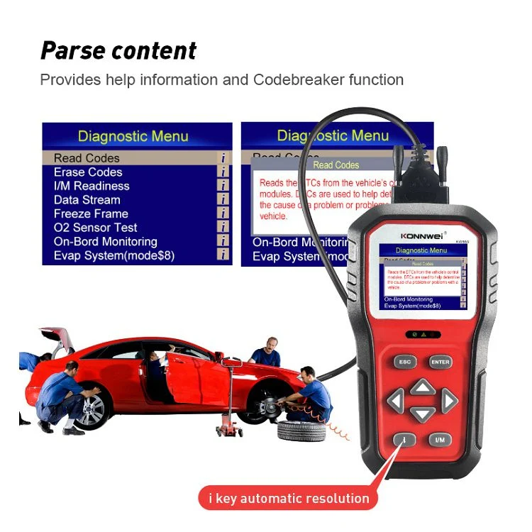 KONNWEI KW860 Car 2.8 inch TFT Color Screen Battery Tester Support 8 Languages / I Key Analysis Function - Image 14