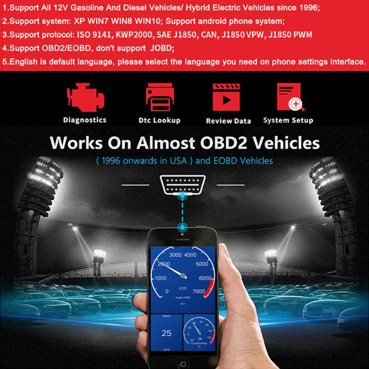 KONNWEI KW901 Android Phone OBD2 Car Bluetooth 5.0 Diagnostic Scan Tools(Black) - Image 6