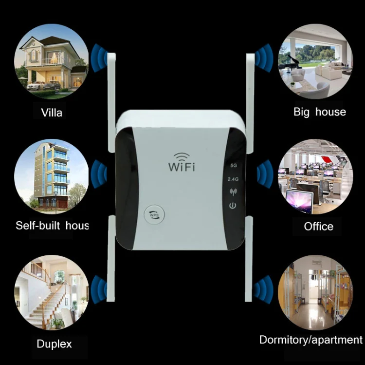 KP1200 1200Mbps Dual Band 5G WIFI Amplifier Wireless Signal Repeater, Specification:UK Plug(White) - Image 3