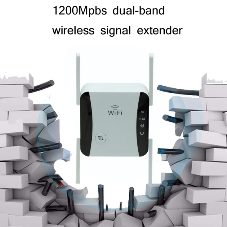 KP1200 1200Mbps Dual Band 5G WIFI Amplifier Wireless Signal Repeater, Specification:UK Plug(White) - Image 5