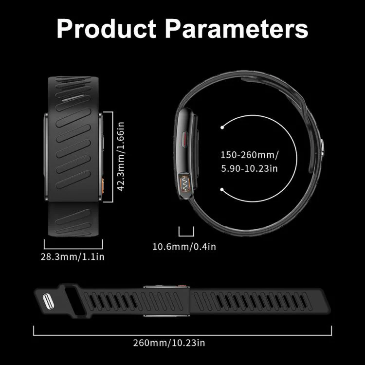 KR96 Pro Screenless Smart Bracelet Silicone Strap, Support Health Monitoring / Multiple Sports Modes(Black) - Image 11