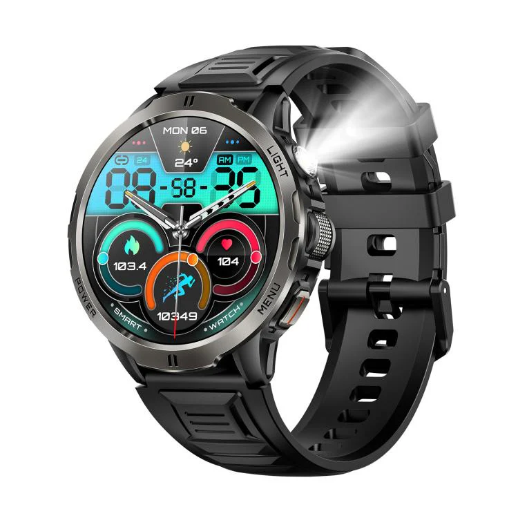 KT92 1.7-inch TFT Display 3ATM Smart Watch with Roller Control & 1000mAh Battery(Black Roller)