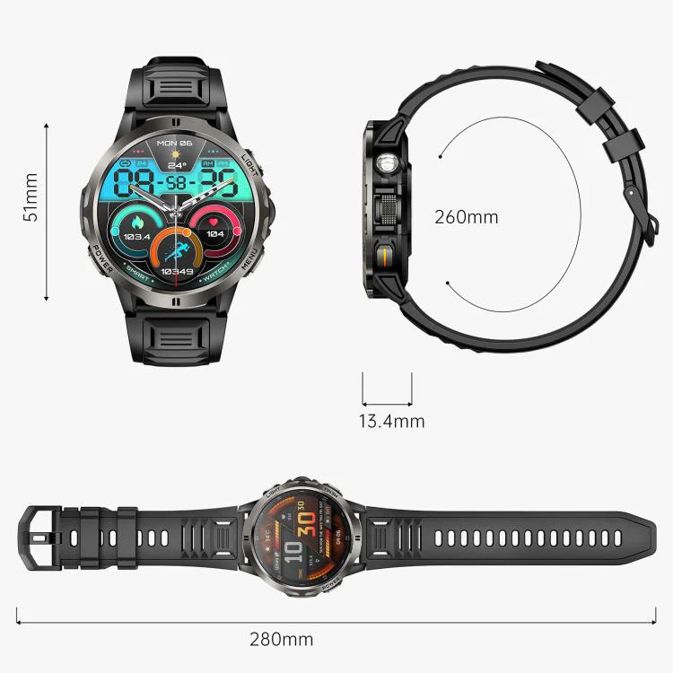 KT92 1.7-inch TFT Display 3ATM Smart Watch with Roller Control & 1000mAh Battery(Black Roller) - Image 21