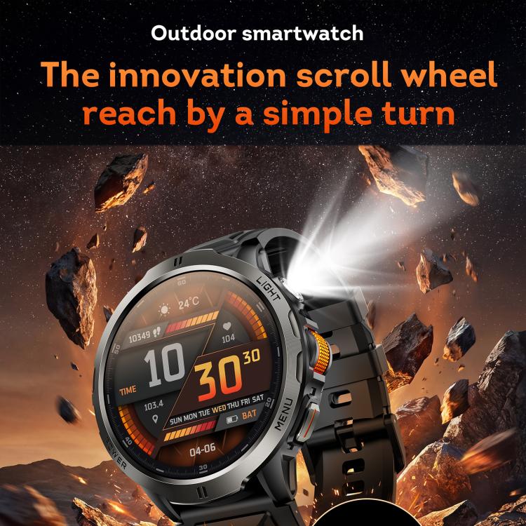 KT92 1.7-inch TFT Display 3ATM Smart Watch with Roller Control & 1000mAh Battery(Orange Roller) - Image 4