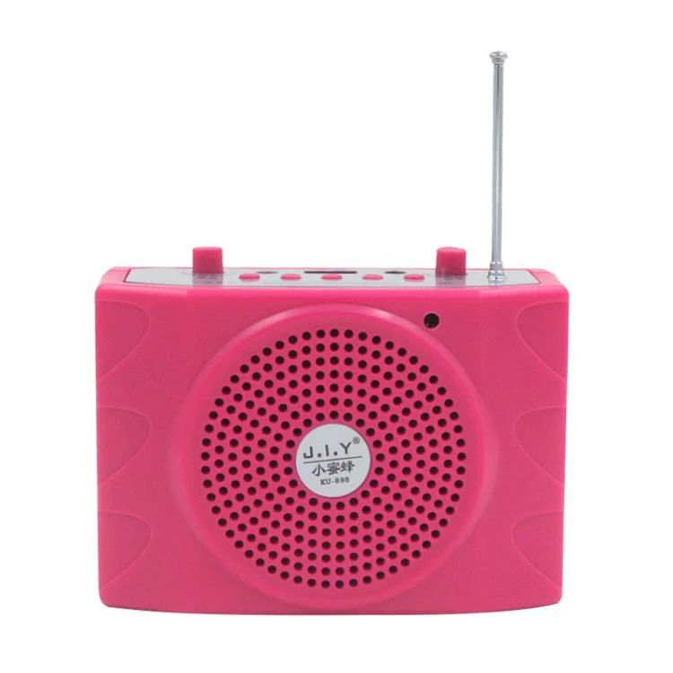 KU-898 Bluetooth Portable Microphone Teaching Voice Amplifier, Plug Type:UK Plug(Rose Red)