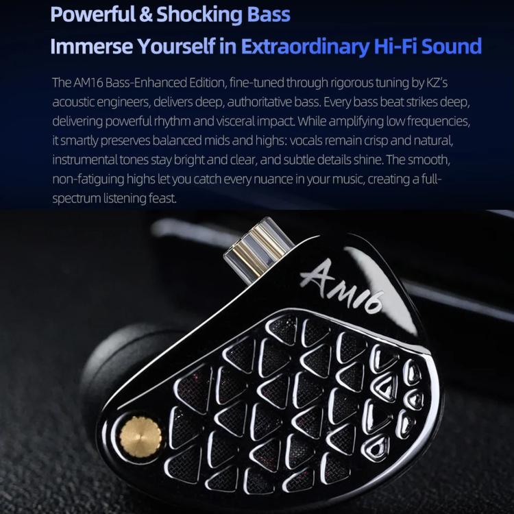 KZ-AM16 Dedicated Low-Frequency Drivers Music Gaming Hi-Fi 1.2m Wired Earphones, Spec: Bass Enhanced Standard 3.5mm - Image 5
