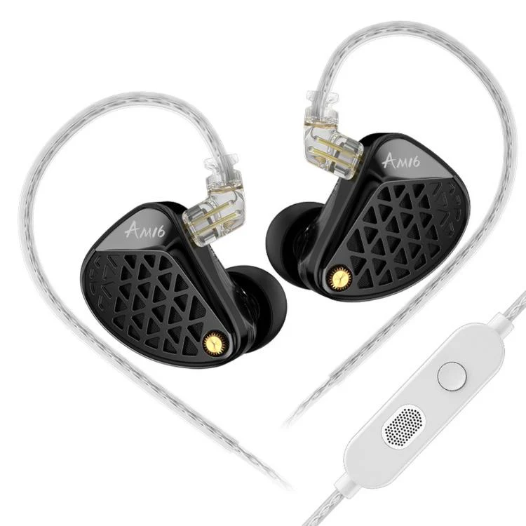 KZ-AM16 Dedicated Low-Frequency Drivers Music Gaming Hi-Fi 1.2m Wired Earphones, Spec: Bass Enhanced With Mic 3.5mm