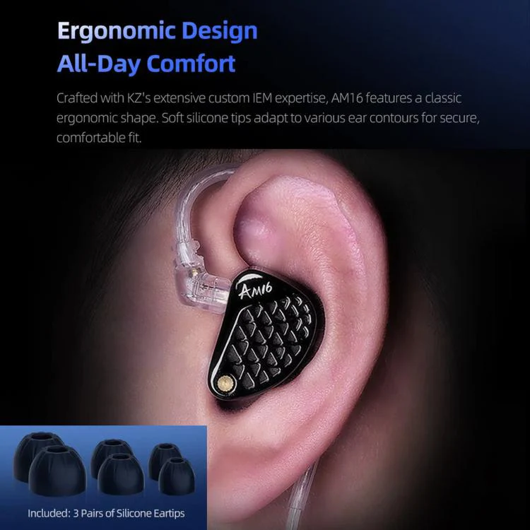 KZ-AM16 Dedicated Low-Frequency Drivers Music Gaming Hi-Fi 1.2m Wired Earphones, Spec: Bass Enhanced With Mic 3.5mm - Image 11