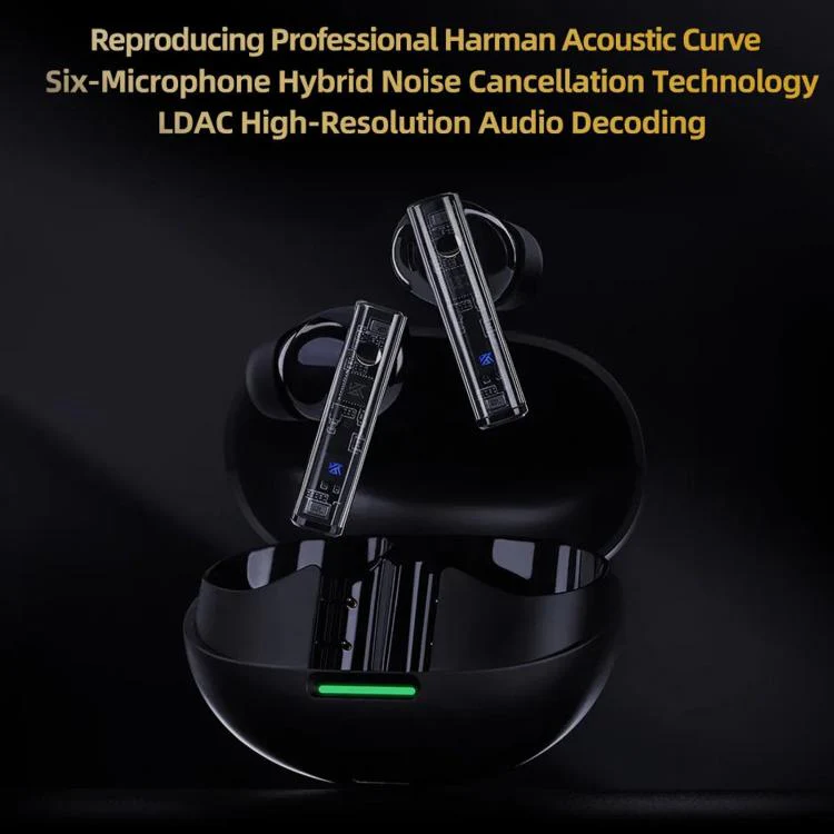 KZ-Carol Pro ANC Noise Reduction Bluetooth Earphones(Black) - Image 2