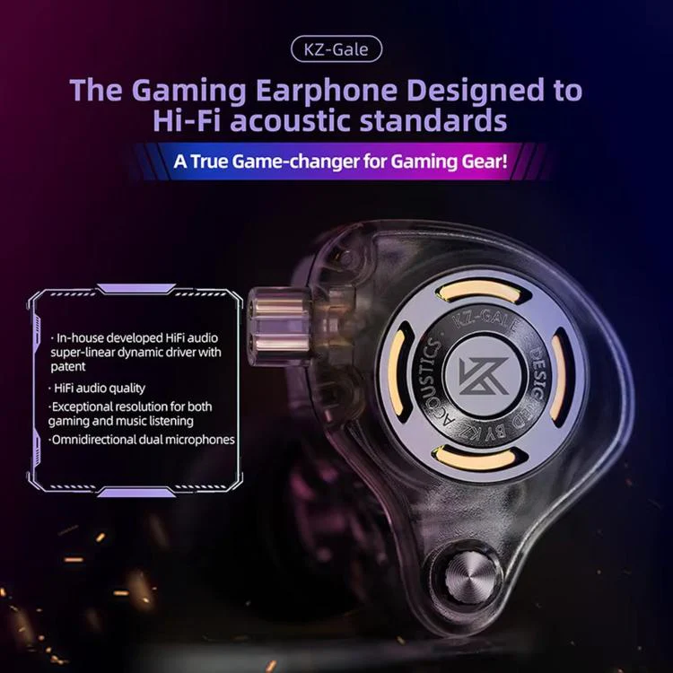 KZ-Gale HiFi 1.2 m Wired Game Earphones, Spec: White Standard 3.5mm - Image 2