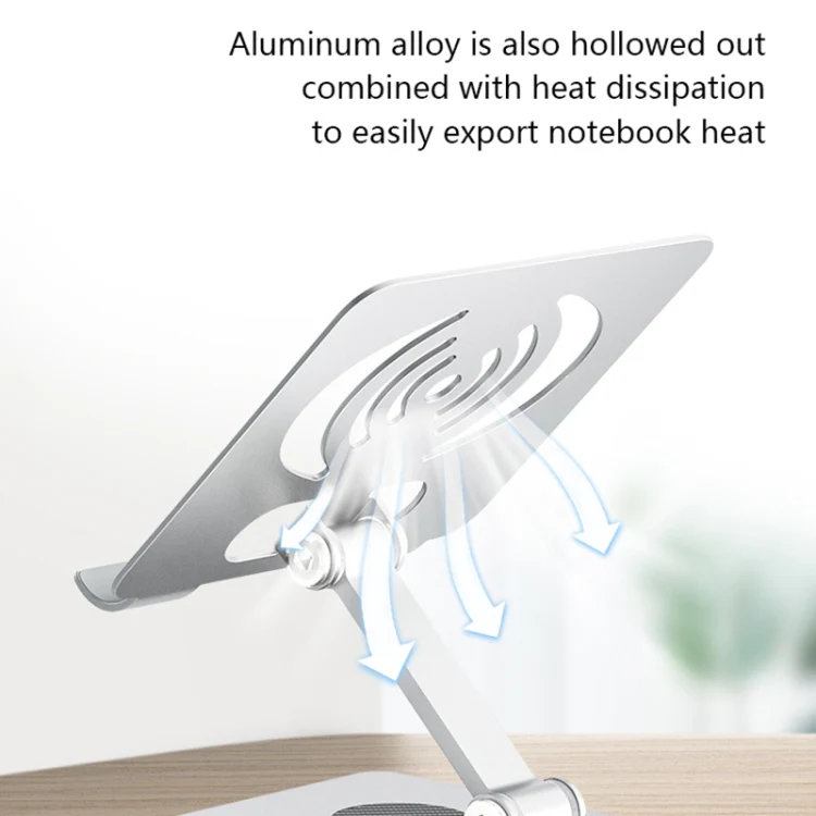 L-13 Aluminum Alloy Foldable Rotating Laptop/Tablet Stand (Grey) - Image 4
