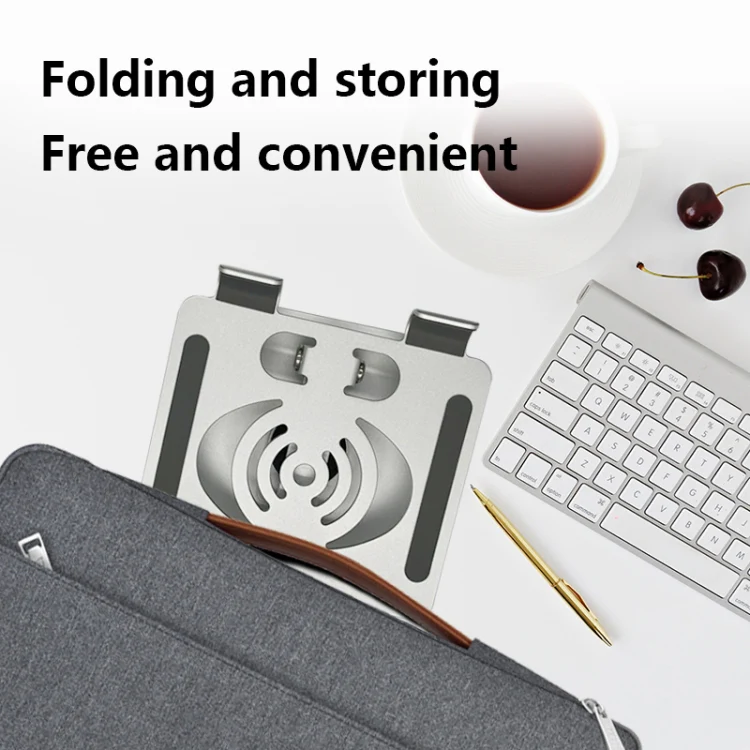 L-13 Aluminum Alloy Foldable Rotating Laptop/Tablet Stand (Grey) - Image 7