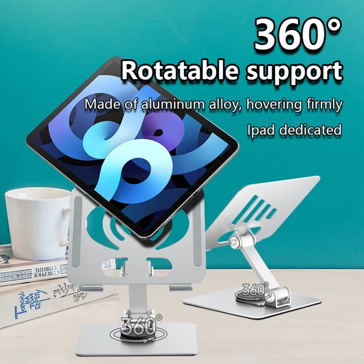 L-13 Aluminum Alloy Foldable Rotating Laptop/Tablet Stand (Grey) - Image 8