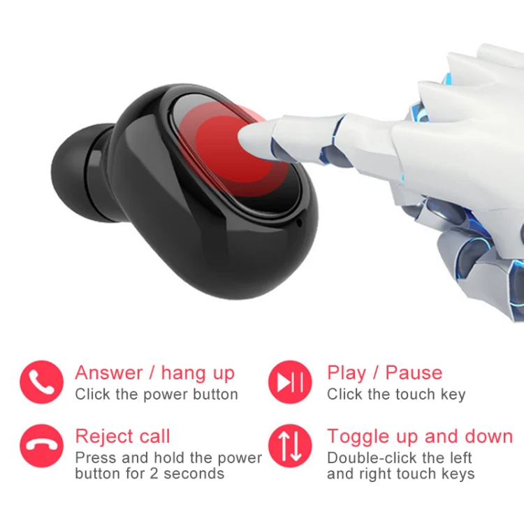 L-21 9D Sound Effects Bluetooth 5.0 Touch Wireless Bluetooth Earphone with Charging Box, Support HD Call (White) - Image 7
