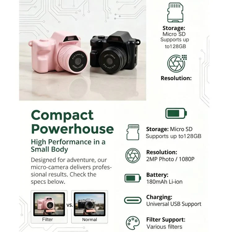 L300 2MP Mini Thumb Action Camera(Black) - Image 12