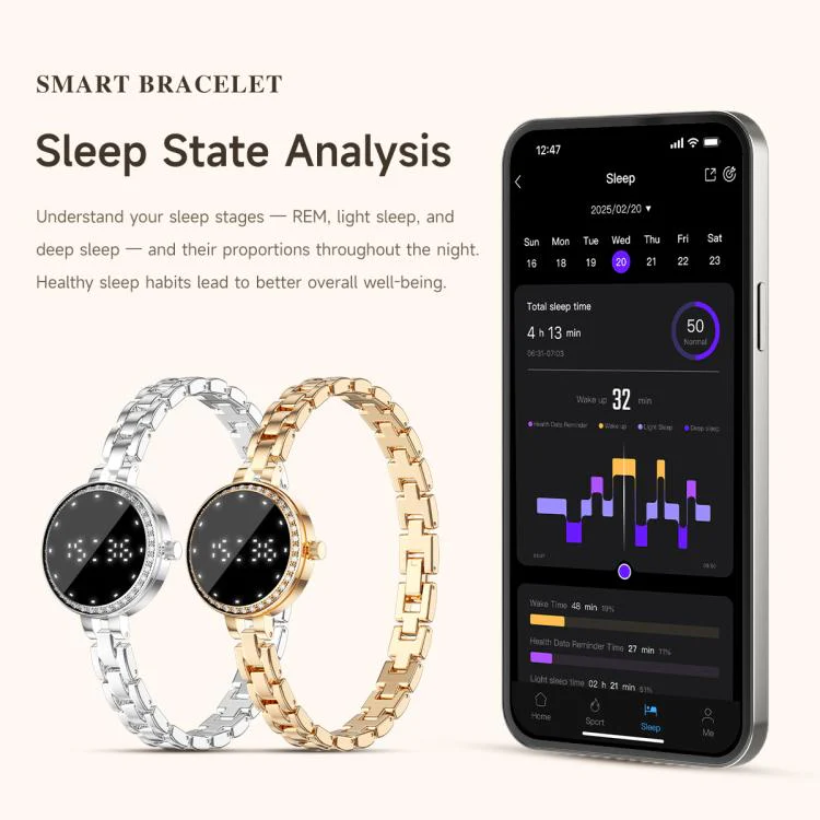L6 Smart Watch Fashion Bracelet, Support Health Monitoring / Raise To Wake Screen(Rose Gold) - Image 9