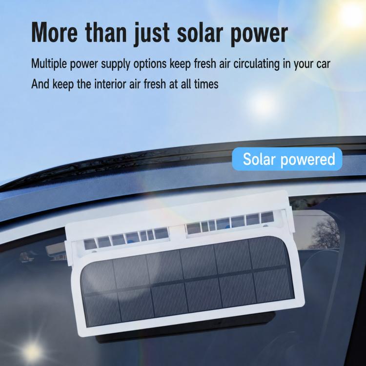 L6189 Solar Powered Car Exhaust Fan With Strobe Warning Light Interior Air Circulation Fan(Black) - Image 5