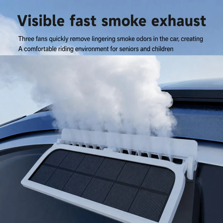 L6189 Solar Powered Car Exhaust Fan With Strobe Warning Light Interior Air Circulation Fan(Black) - Image 6