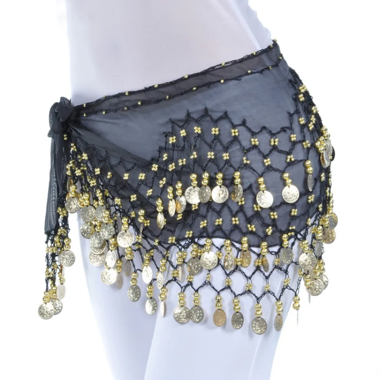 Lady Belly Dance Hip Scarf Accessories 3-Row Belt Skirt Bellydance Waist Chain Wrap Adult Dance Wear(Purple) - Image 3