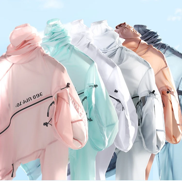 Ladys Outdoor UV Proof Breathable Lightweight UPF 70+ Couples Sun Proof Clothes (Color:Light Blue Size:XXXL) - Image 7