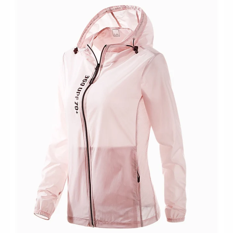 Ladys Outdoor UV Proof Breathable Lightweight UPF 70+ Couples Sun Proof Clothes (Color:Pink Size:M) - Image 2