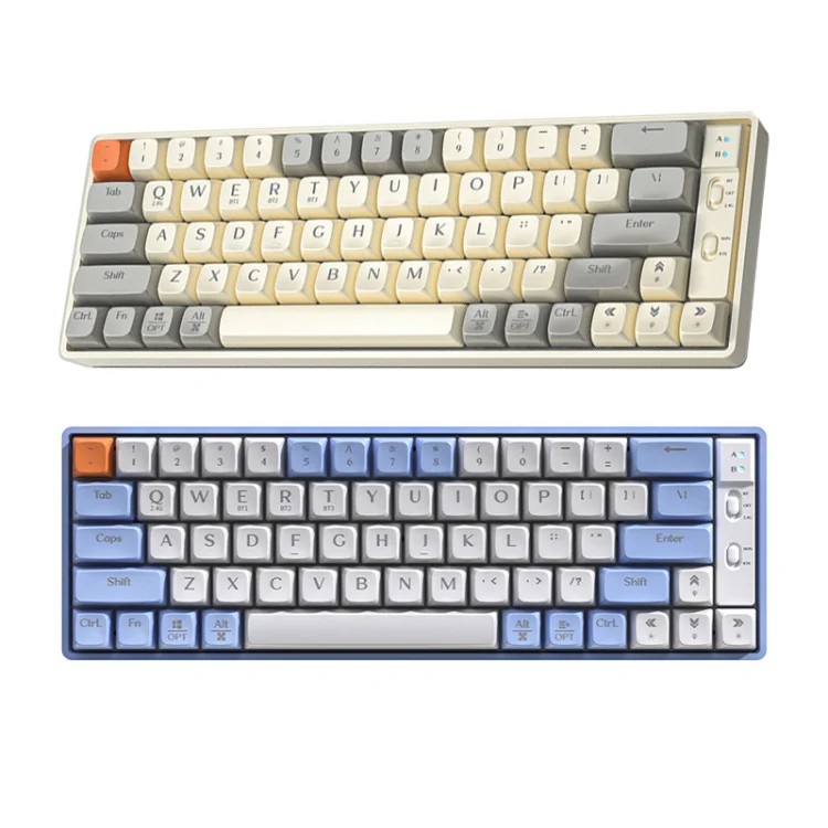 LANGTU GK65 65 Keys Wireless / Bluetooth / Wired Three Model Game Mechanical Keyboard, Cable Length: 1.5m(Milk White) - Image 2
