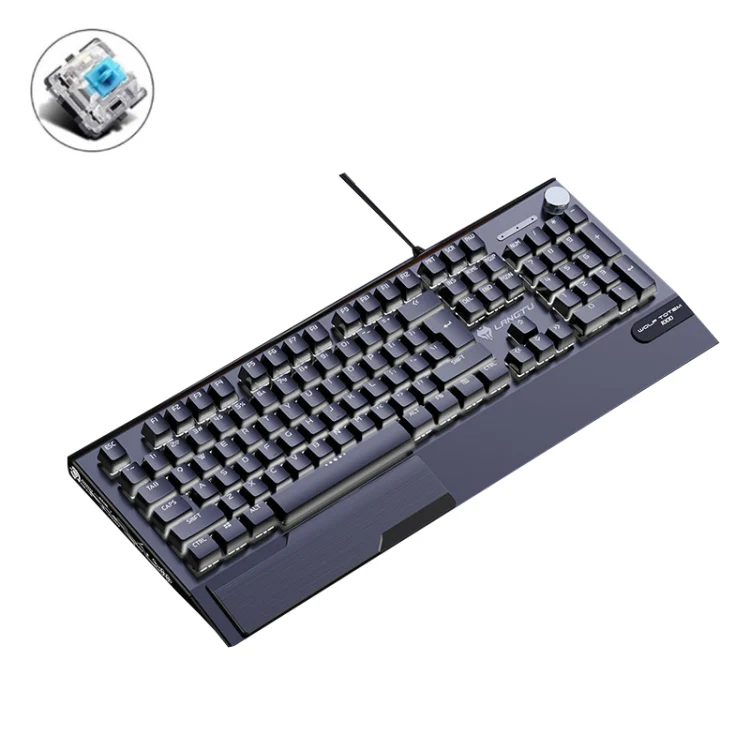 LANGTU K1000 104 Keys Luminous Wired Keyboard, Cable Length: 1.5m(Black Green Shaft White Light)