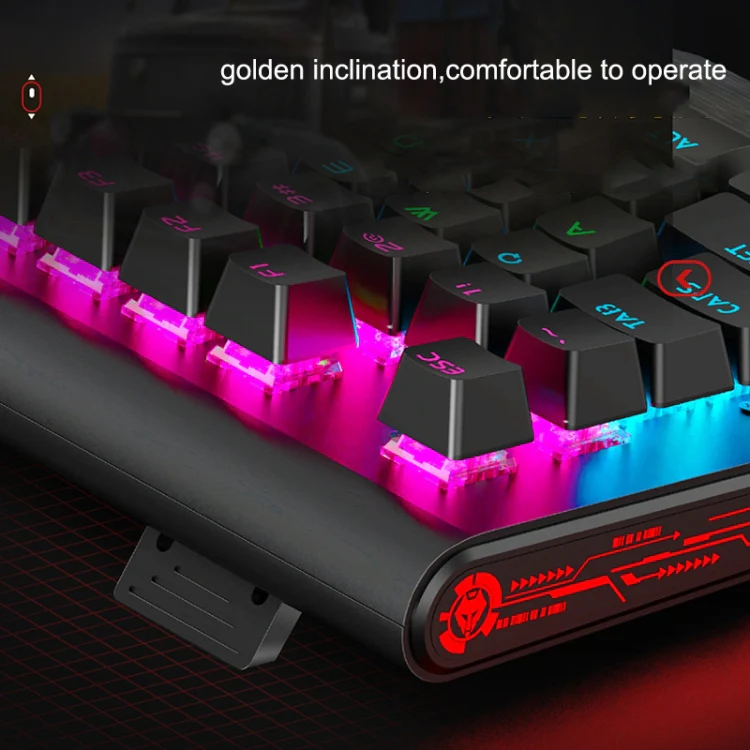 LANGTU K1000 104 Keys Luminous Wired Keyboard, Cable Length: 1.5m(Black Green Shaft White Light) - Image 4