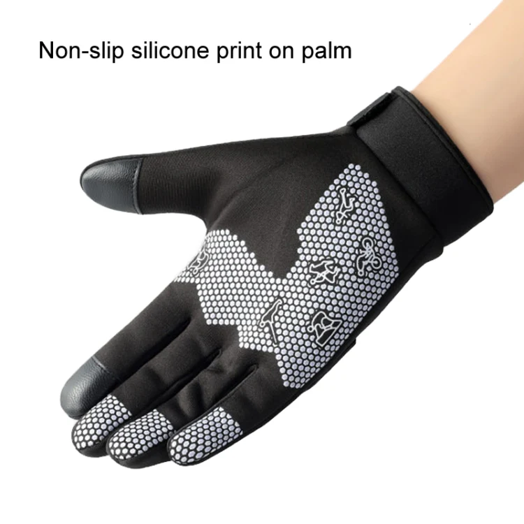 LANYIER Fall Winter Men Outdoor Motorcycle Gloves Riding Warm Windproof Anti-Slip Waterproof Touch Screen Gloves, Size: Average(Blue) - Image 4