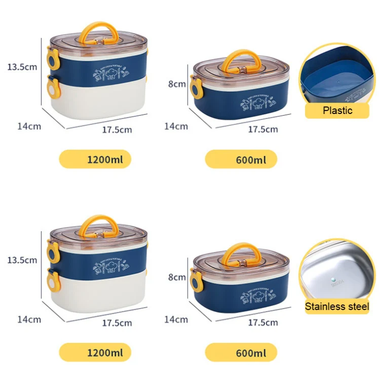 Large Capacity Oval Divided Portable Office Insulation Lunch Box, Specification: 600ml (Stainless Purple) - Image 3
