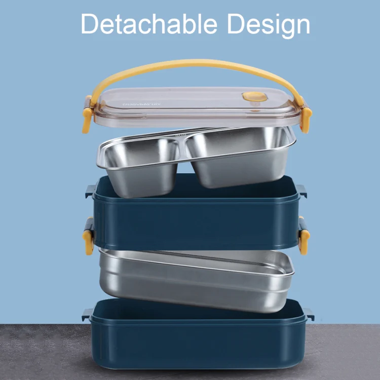 Large Capacity Refillable 304 Stainless Steel Insulated Lunch Box, Specification: 1.6L (Blue) - Image 4