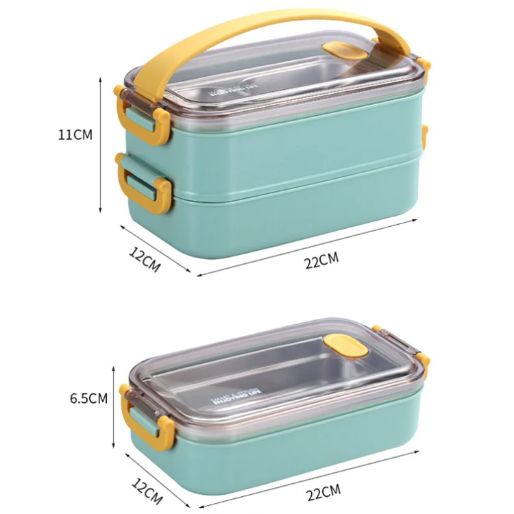Large Capacity Refillable 304 Stainless Steel Insulated Lunch Box, Specification: 1.6L (Green) - Image 3
