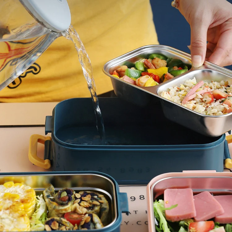 Large Capacity Refillable 304 Stainless Steel Insulated Lunch Box, Specification: 800ml (Pink) - Image 5
