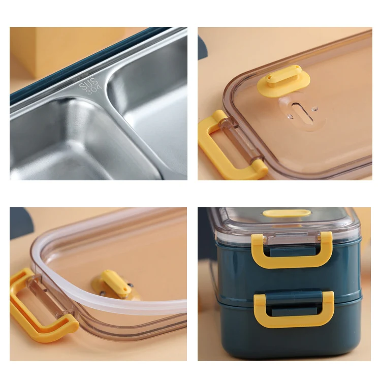 Large Capacity Refillable 304 Stainless Steel Insulated Lunch Box, Specification: 800ml (Pink) - Image 6