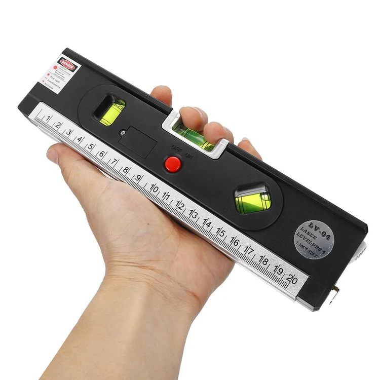 Laser Level with Tape Measure Pro 4 (100cm) / Level Bubbles with LED Light, LV-04(Black) - Image 3