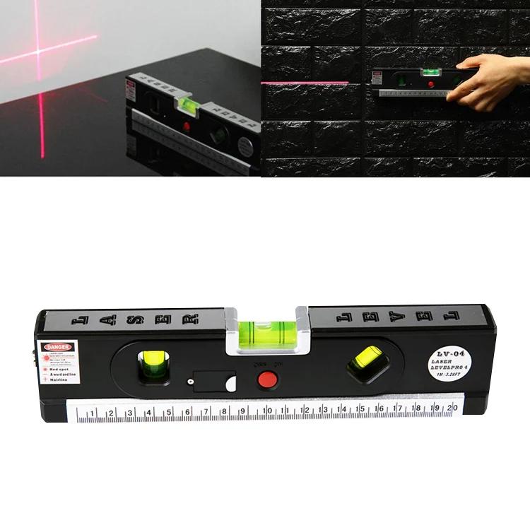 Laser Level with Tape Measure Pro 4 (100cm) / Level Bubbles with LED Light, LV-04(Black) - Image 4